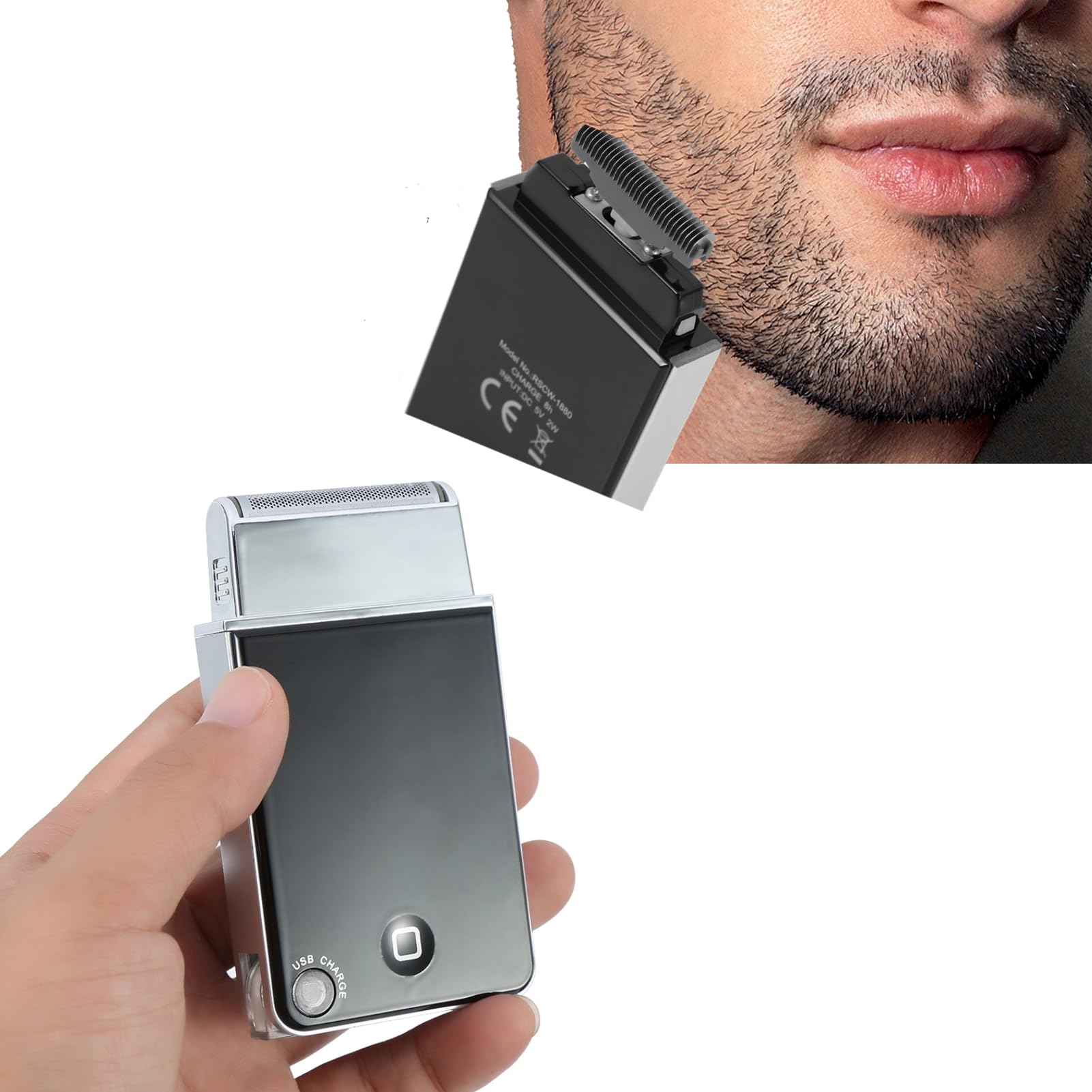 Men's Electric Shaver USB Charging Reciprocating Ultra Thin Electric Razor Portable Mini Facial Beard Trimmer