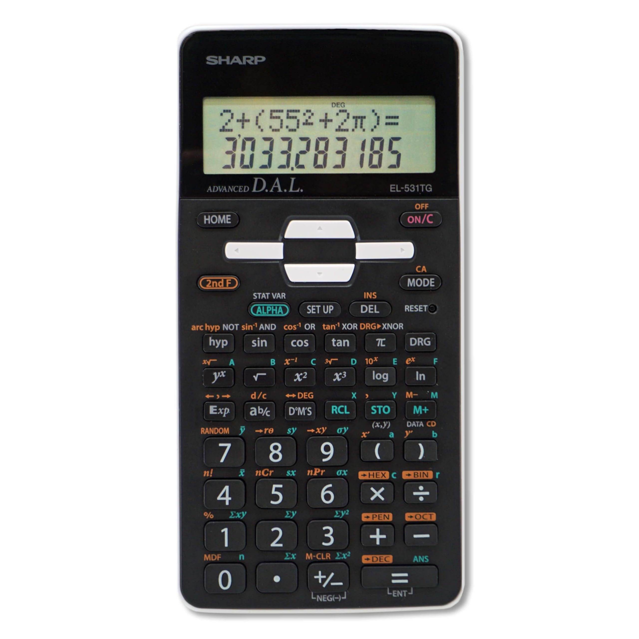 Sharp EL-531TGBBW 12-Digit Scientific/Engineering Calculator with Protective Hard Cover, LCD Display, Great for Students and Professionals, Black