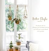 Mkouo Set of 3 Macrame Hanging Baskets Plant Hanger 58/73/89 cm view 2