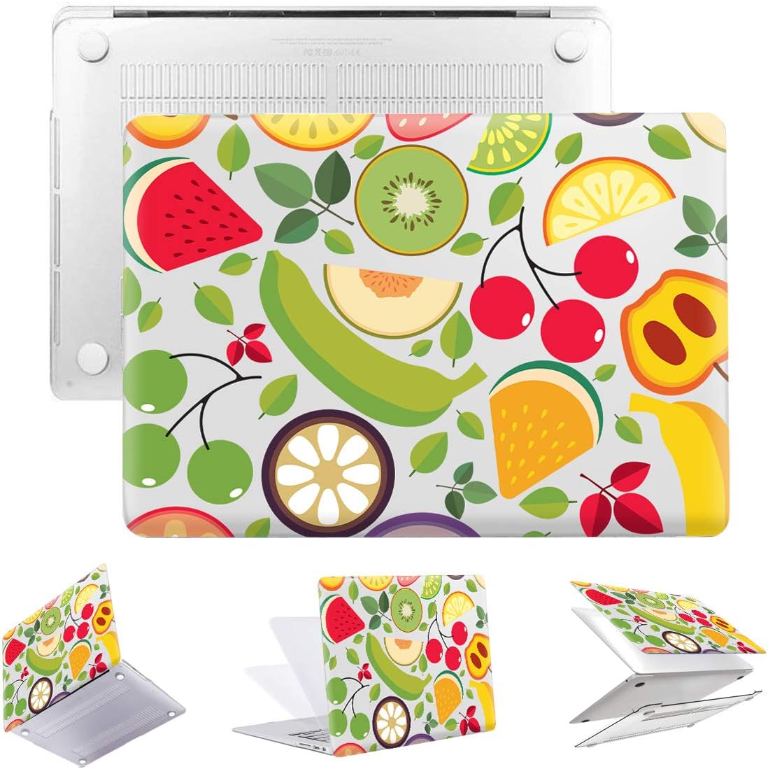 PapyHall MacBook Retina 12 Case Transparent Plastic Shell Case Only Compatible 2017/2016/2015 Release MacBook 12 inch Retina Display Model: A1534 Fresh Fruit