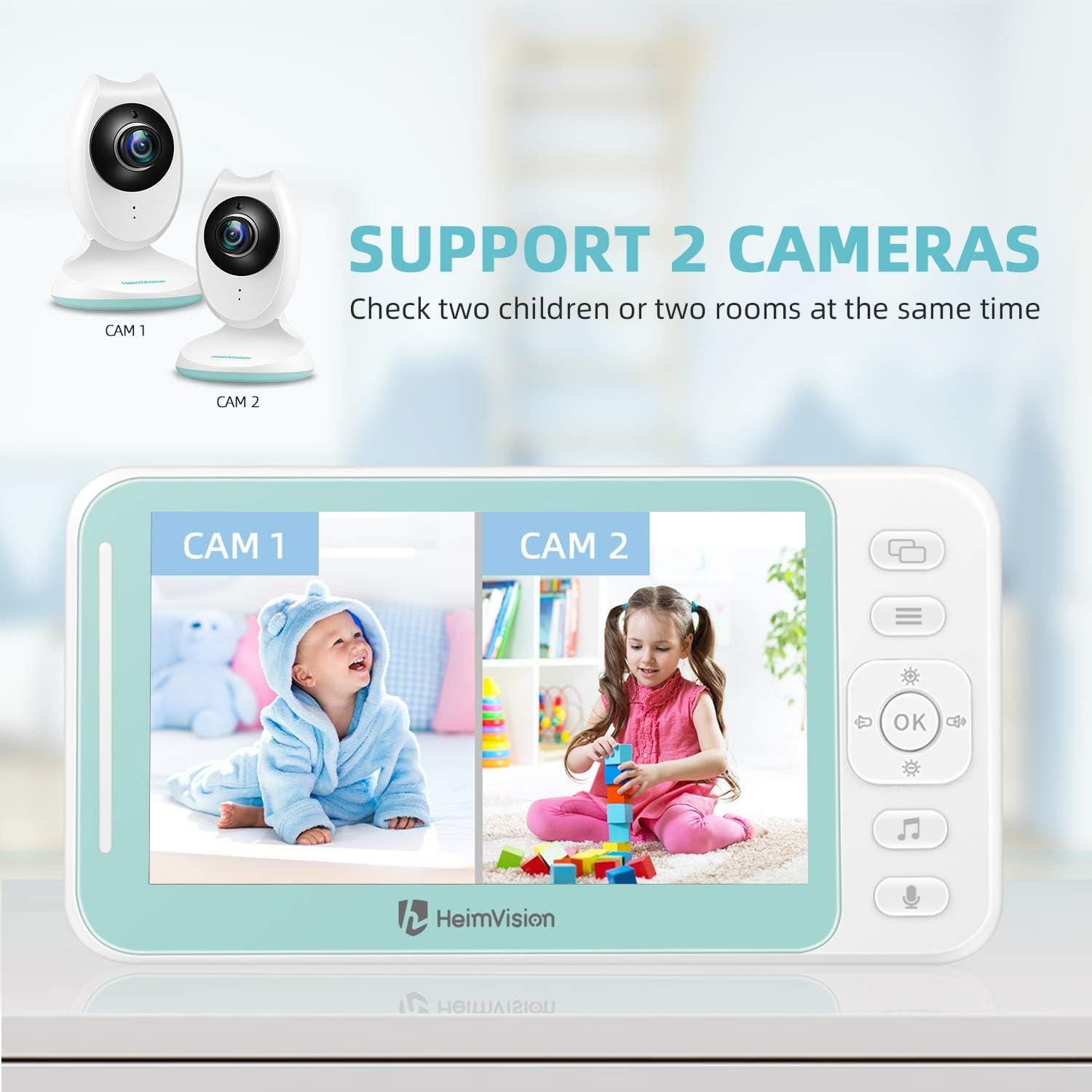 Safety Equipment Feed Reminder Security Camera 8 Lullabies Extra Lens And Holder Included 2 Way Audio Vox Heimvision Hm132 Video Baby Monitor Baby Camera With Night Vision 4 3 Lcd Split Screen And Digital Cam