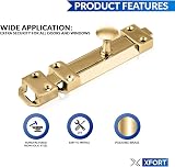 XFORT 2 Pack Polished Brass Door Bolt Surface Mounted 150mm view 3