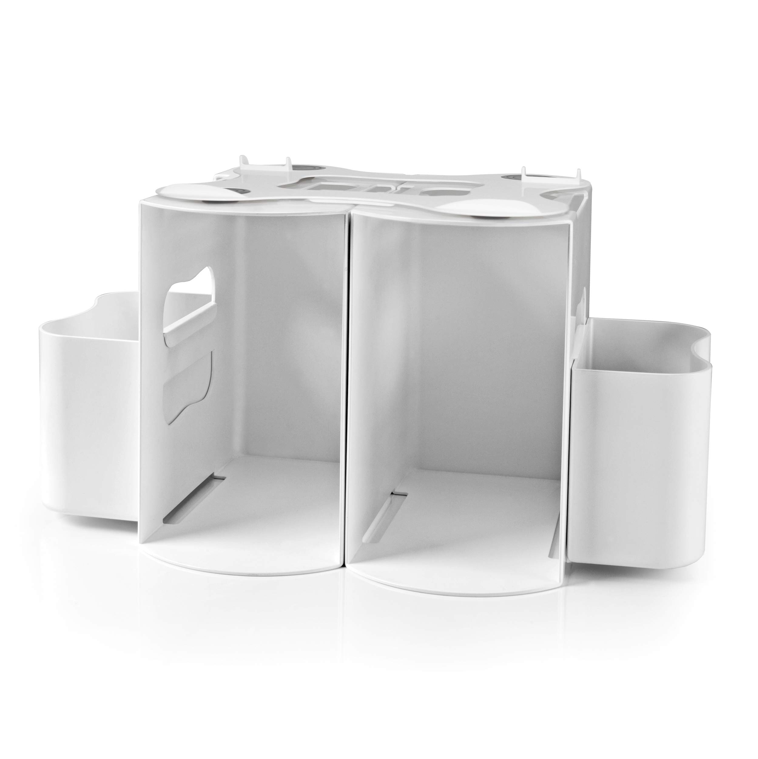 Prince Lionheart 2-In-1 Nappy Depot Nappy Changing Accessory Clear The Clutter Organiser Flexible System Holds 18 Large Nappies & Changing Essentials, White