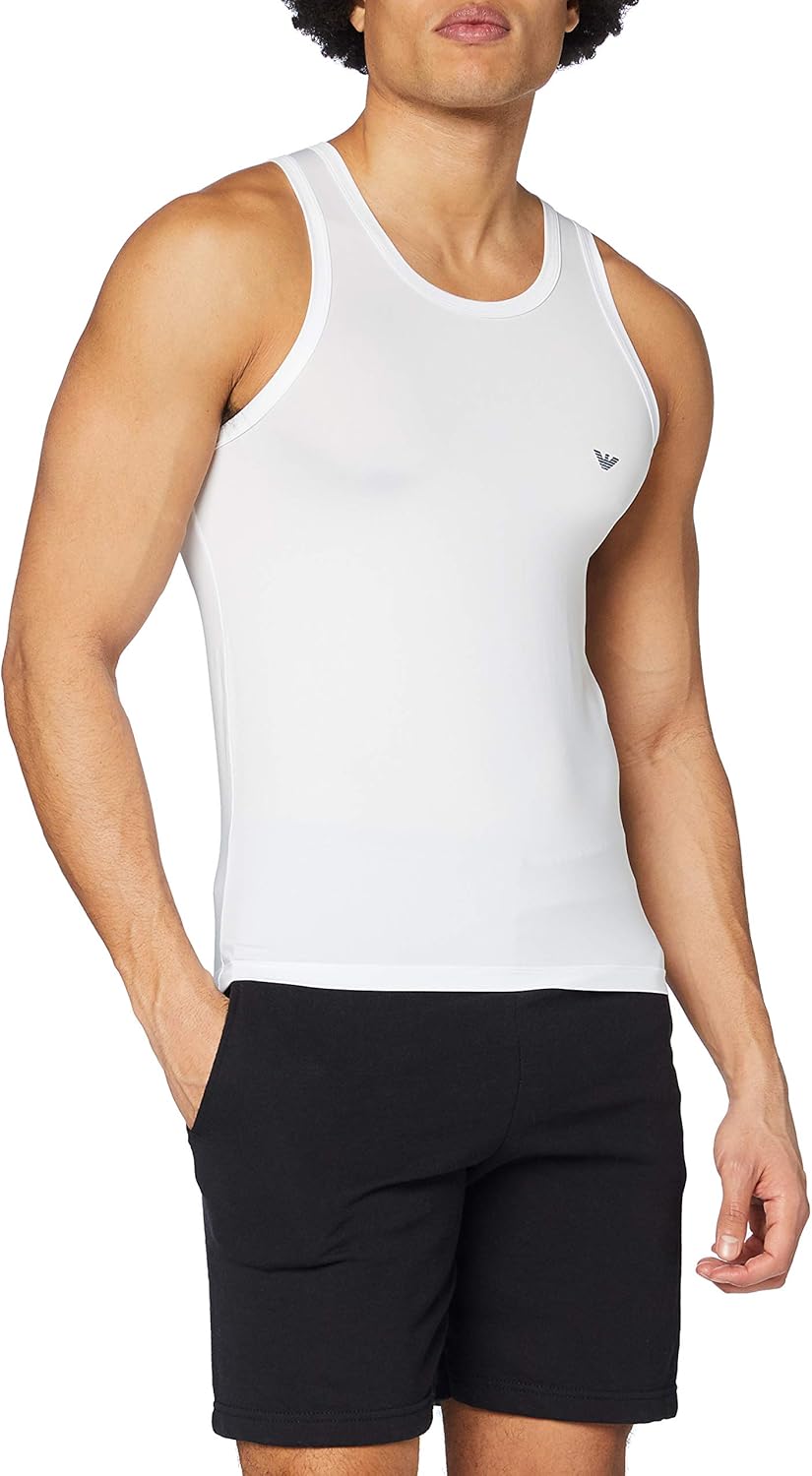 Emporio Armani Blue Microfiber Tank Top at Amazon Men’s Clothing store