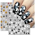 JMEOWIO Lot de 12 feuilles d'autocollants pour nail art - Motif floral
