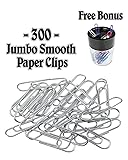 Klingy Smooth Paper Clips 300 Pcs, JUMBO, With FREE