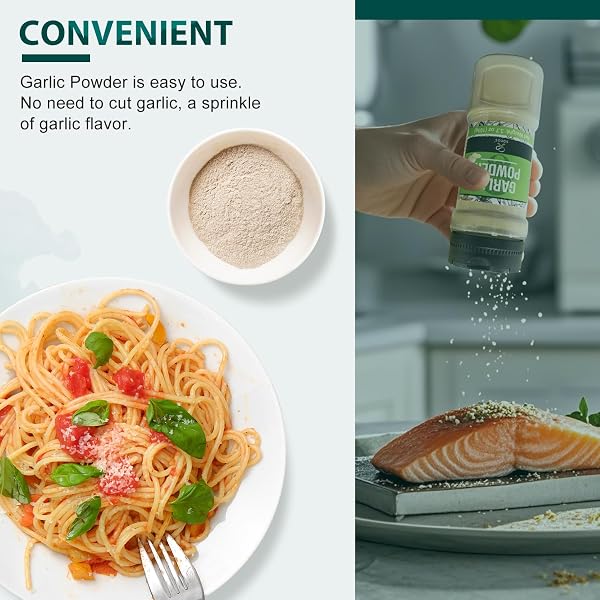 SOEOS GARLIC POWDER, 105G (3.7OZ), GARLIC POWDER SEASONING, ADDITIVE FREE, NON-GMO, GARLIC SEASONING FOR FLAVOR VEGETABLES, GRILLED MEATS, SALADS, DRESSINGS AND MORE