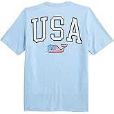 Vineyard Vines Boys Boys' USA Flag Whale Short-Sleeve Harbor Performance Tee