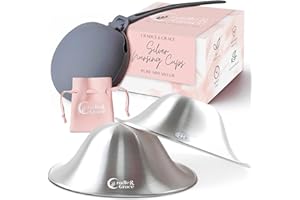 Cradle & Grace Pure 999 Silver Nursing Cups with Gray Carrying Case, Silver Nipple Shields for Breastfeeding Newborn, Silver Nipple Covers Breastfeeding Kit, Regular