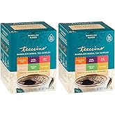 Teeccino Dandelion Tea Sampler - Caramel, Coconut, Dark Roast, Mocha Mint, Red Chai, Turmeric - Prebiotic Coffee Substitute | Caffeine Free | Gluten Free | Coffee Alternative, 12 Tea Bags (Pack of 2)