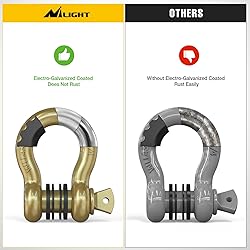 Nilight 2 Pack 3/4" D-Ring Shackle with 7/8" Screw