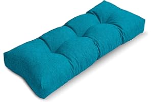 Millsilo Bench Cushions for Indoor Furniture,Non-Slip Tufted Soft Bench Cushion for Kitchen Dining Seat Pads, Piano Chair Cushion, Shoe Storage Cushions, Outdoor Patio Cushions, 36x14x4 inch, Teal