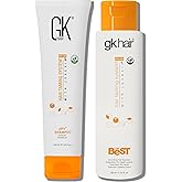 GK HAIR Global Keratin Professional Brazilian Keratin Hair Treatment Kit (100ml/3.4 Fl. Oz.) With PH shampoo- The Best Smoothing & Strengthening to make Hair Healthy - Formaldehyde free, Sulfate-free