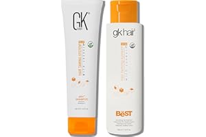 GK HAIR Global Keratin Professional Brazilian Keratin Hair Treatment Kit (100ml/3.4 Fl. Oz.) With PH shampoo- The Best Smoothing & Strengthening to make Hair Healthy - Formaldehyde free, Sulfate-free