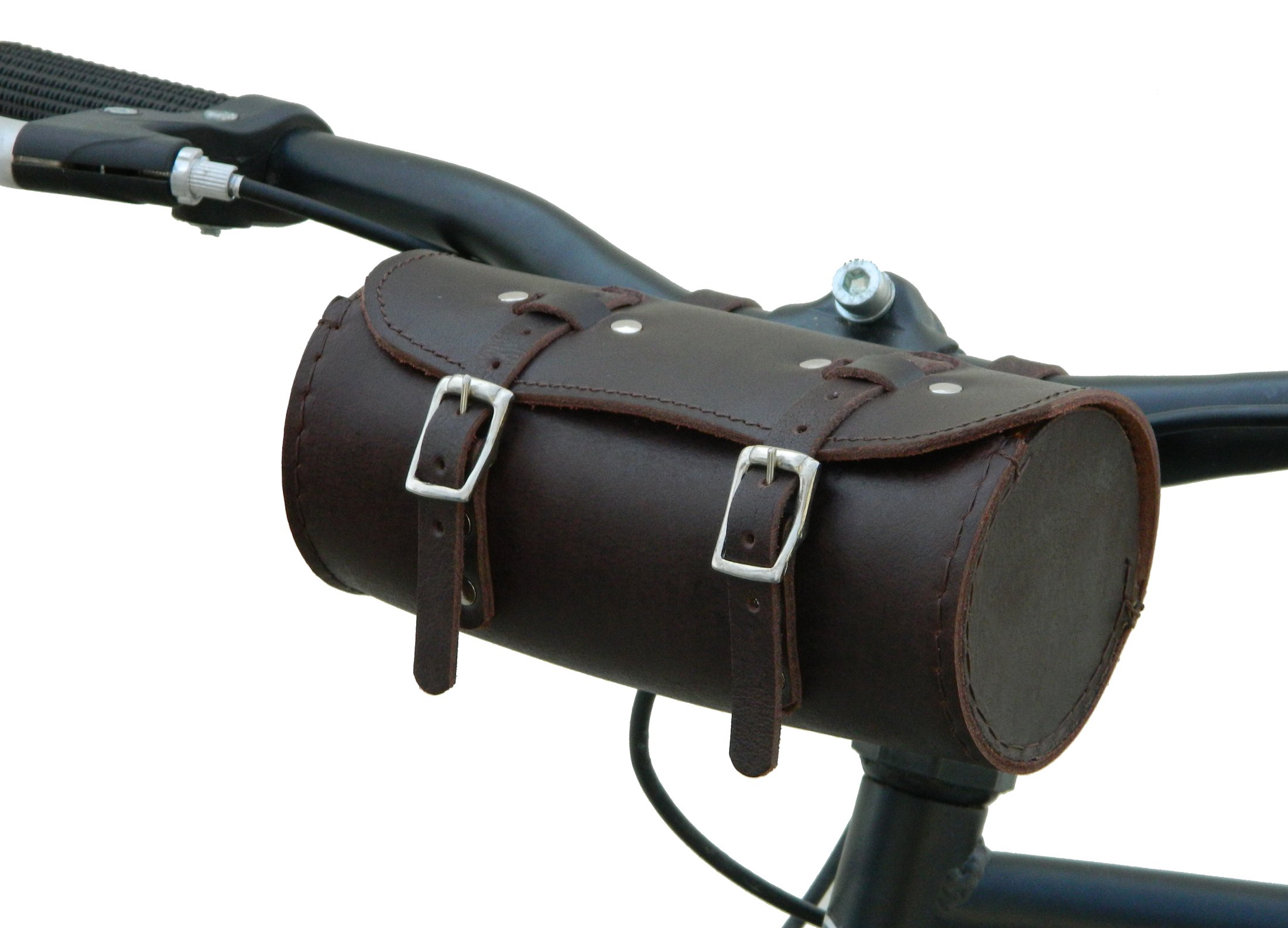 HERTE Genuine Leather Bicycle Round Saddle Bag Utility Tool Bag Chery