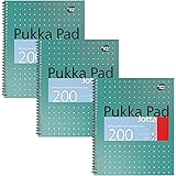 Pukka Pad Jotta Notepad U.S. Letter Size 3-Pack 100 Premium 80GSM Sheets Twin Binding Green-Metallic