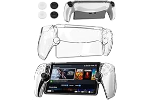 RHOTALL Protective Case for PlayStation Portal Remote Player,Clear PC Hard Cover Case with Ergonomic Design for PS Portal,4 All-Round Non-Slip Thumb Grips