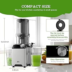 WHUTO Cold Press Juicer, Juicer Machines with