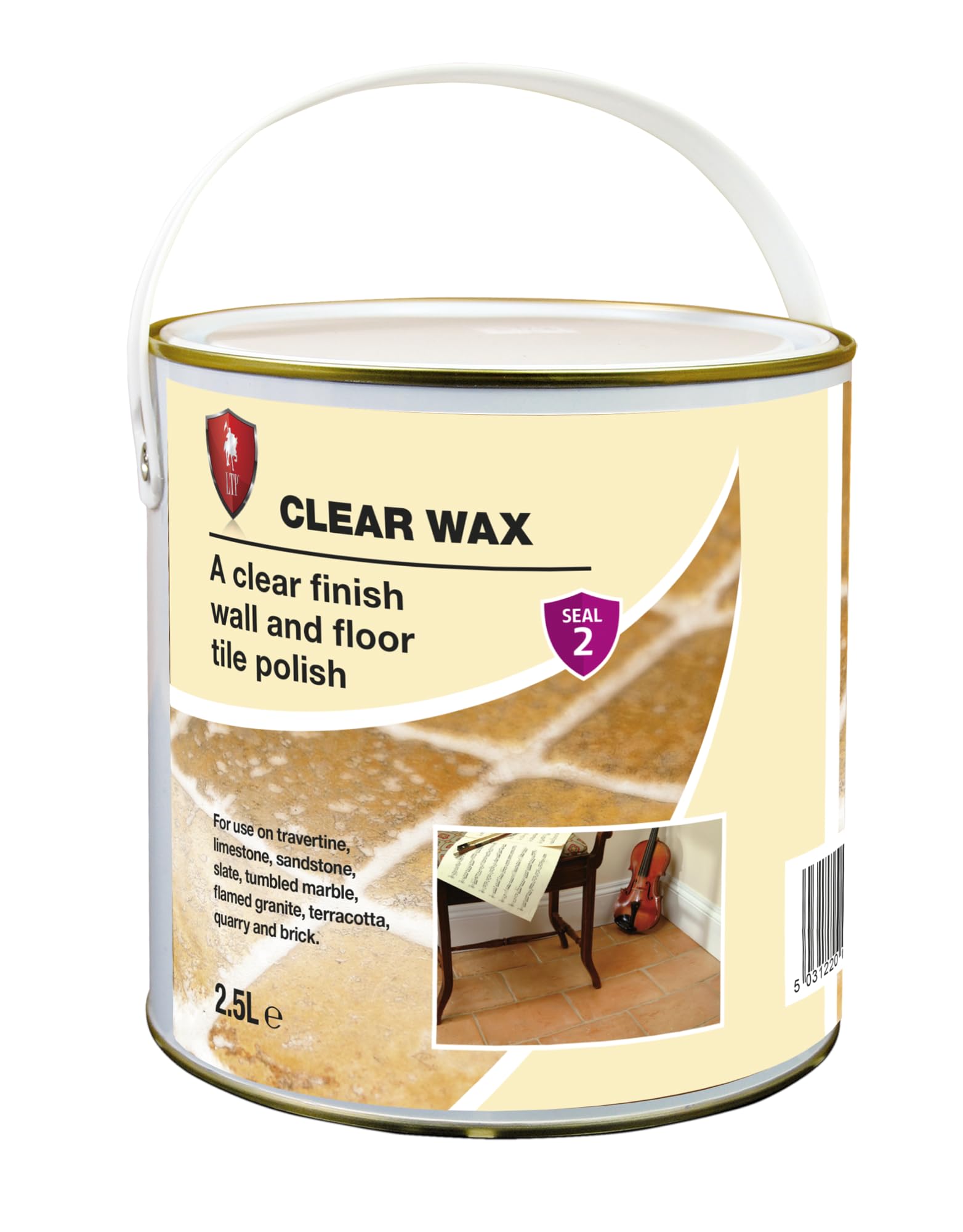 LTP Clear Wax |Sealing Polish for Wall, Floor Tiles and Stone Clear Finish|For use on travertine, limestone, sandstone, slate, tumbled marble, flamed granite, terracotta, quarry and brick - 2.5L