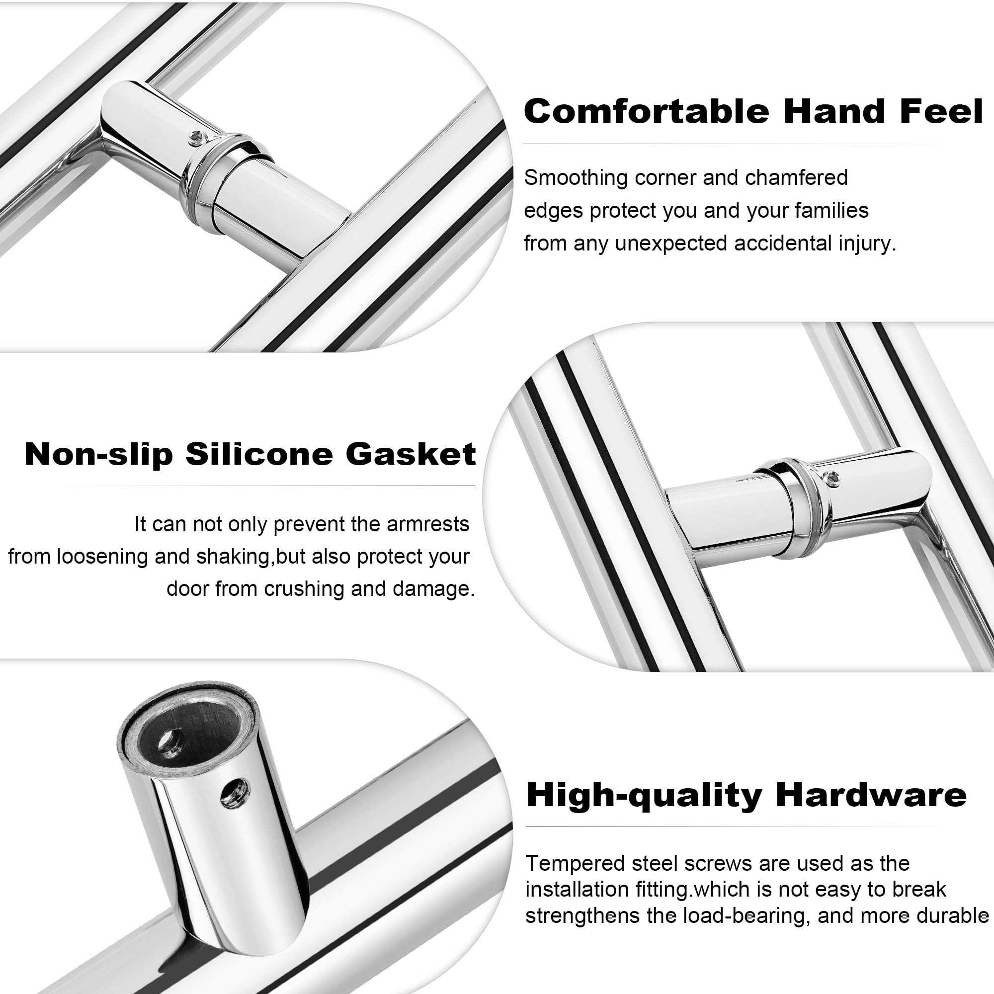 Alise Shower Door Handle,Sliding Glass Door Pull 16 Inch Round Back To - View #8