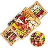 YZS Charcuterie Board Set, Cheese Board & Knife Set with Cheese Tray, Large Bamboo Platter for Cheese & Meat - Gift for Women, Couples Wedding Anniversary, Housewarming