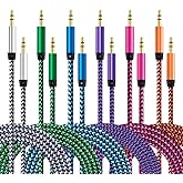 AUX Cord for Car, [6 Pack/10Ft] 3.5mm Auxiliary Audio Cable, Braided Stereo AUX Chords Compatible Headphone Car, iPhone, iPod