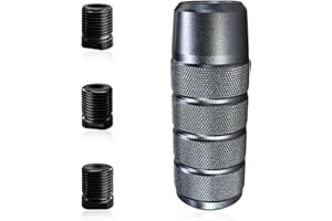 LSKASELUE Shifter Knob, 3.74" Aluminum Weighted Auto Gear Stick Manual knobs with Threaded Adapters, Heavy Duty Automotive Tr