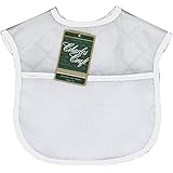 DMC BB4992-6750 Polyester/Cotton 9-Inch Quilted Baby Bib, White