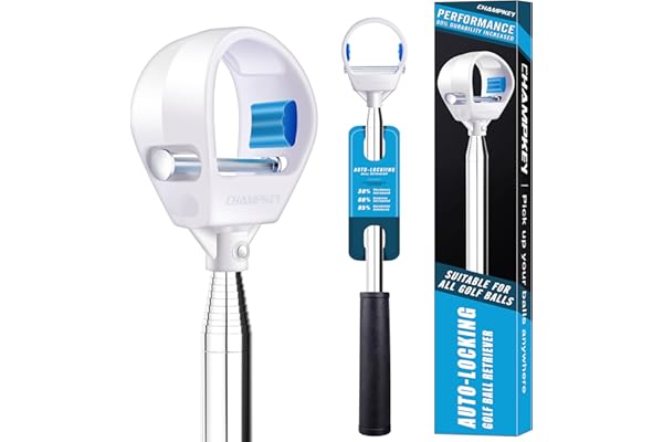 CHAMPKEY Upgraded Auto-Locking Golf Ball Retriever Performance Version - High Durability and Stability Golf Retriever - Thick