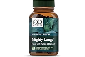 Gaia Herbs Mighty Lungs - Lung Support Supplement to Help Maintain Overall Lung & Respiratory Health* - With Mullein, Plantain, Schisandra & Elecampane - 60 Vegan Liquid Phyto-Capsules (30-Day Supply)