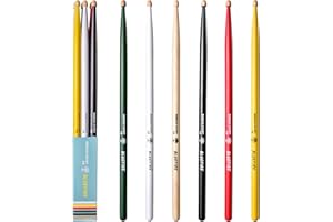 6 sticks natural 5A Drumstick,Classic 5A Drum Sticks,Hickory Drumsticks with Acorn Tips,for Acoustic or Electronic Drum,Bluef