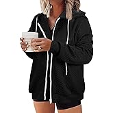 Eytino Womens Plus Size Hoodies Sweatshirt Long Sleeve Zip Up Drawstring Jacket Coat Outwear with Pocket(1X-5X)