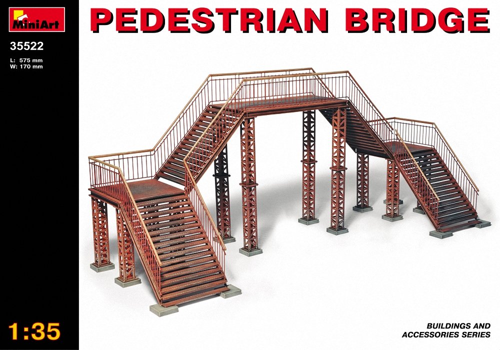 MiniArt 1:35 Scale Pedestrian Bridge Plastic Model Kit, 34.4 x 24.4 x 7.8 centimetres, White