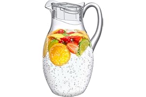 Amazing Abby - Bubbly Grand - Acrylic Pitcher (96 oz), Clear Plastic Water Pitcher with Lid, Fridge Jug, BPA-Free, Shatter-Proof, Great for Iced Tea, Sangria, Lemonade, Juice, Milk, and More