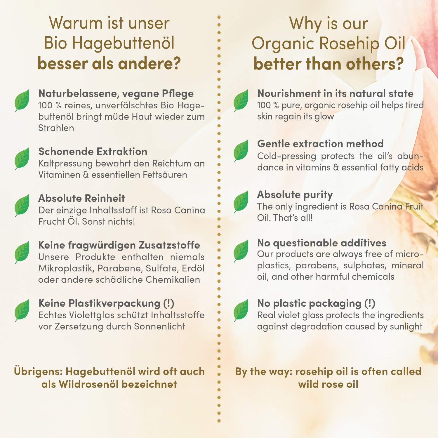 Satin Naturel Organic Rosehip Oil 50ml, Cold Pressed Anti Aging Essential Oil with Vitamin C A E - Image 4