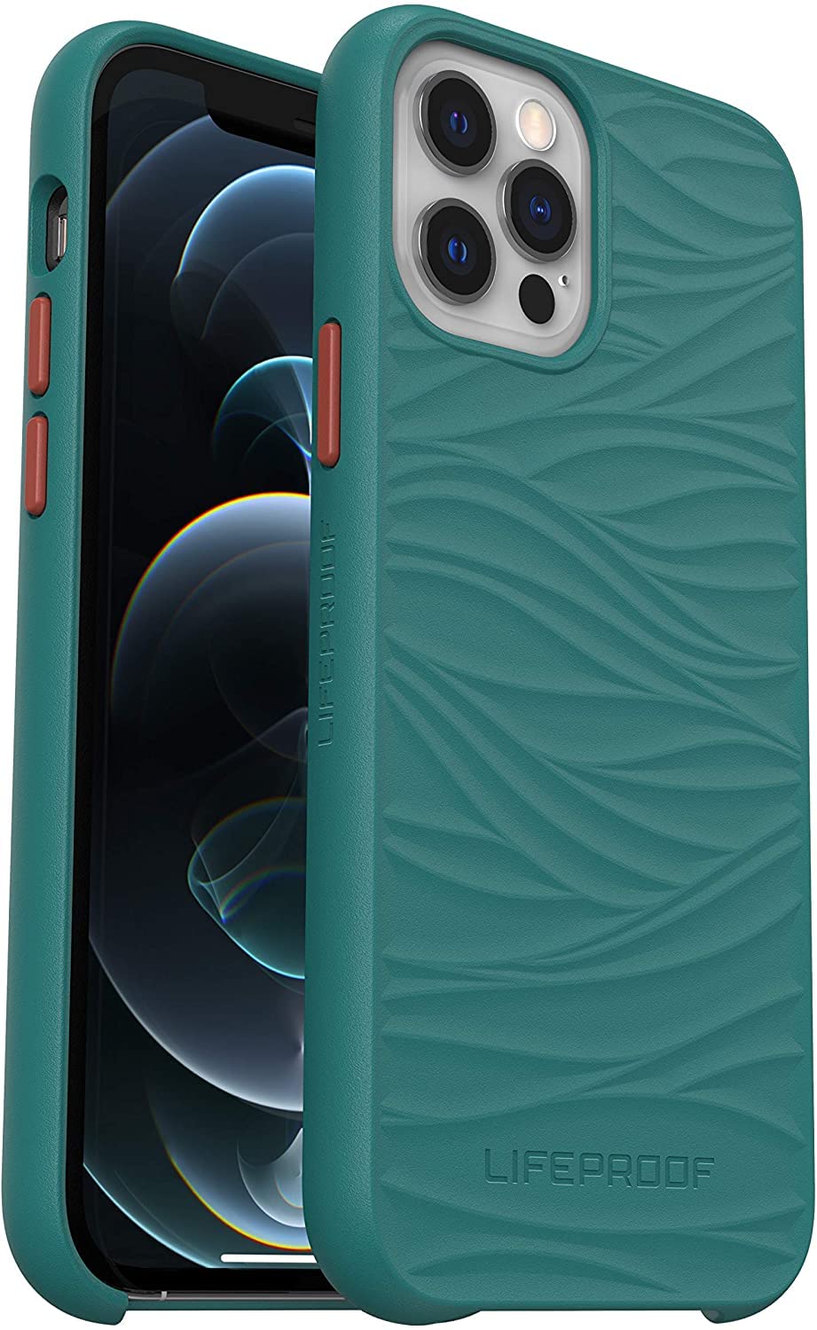 LifeProof Wake Case for iPhone 12 Pro Max, Shockproof, Drop proof to 2 Meters, Protective Thin Case, Sustainably made from Recycled Ocean Plastic, Teal