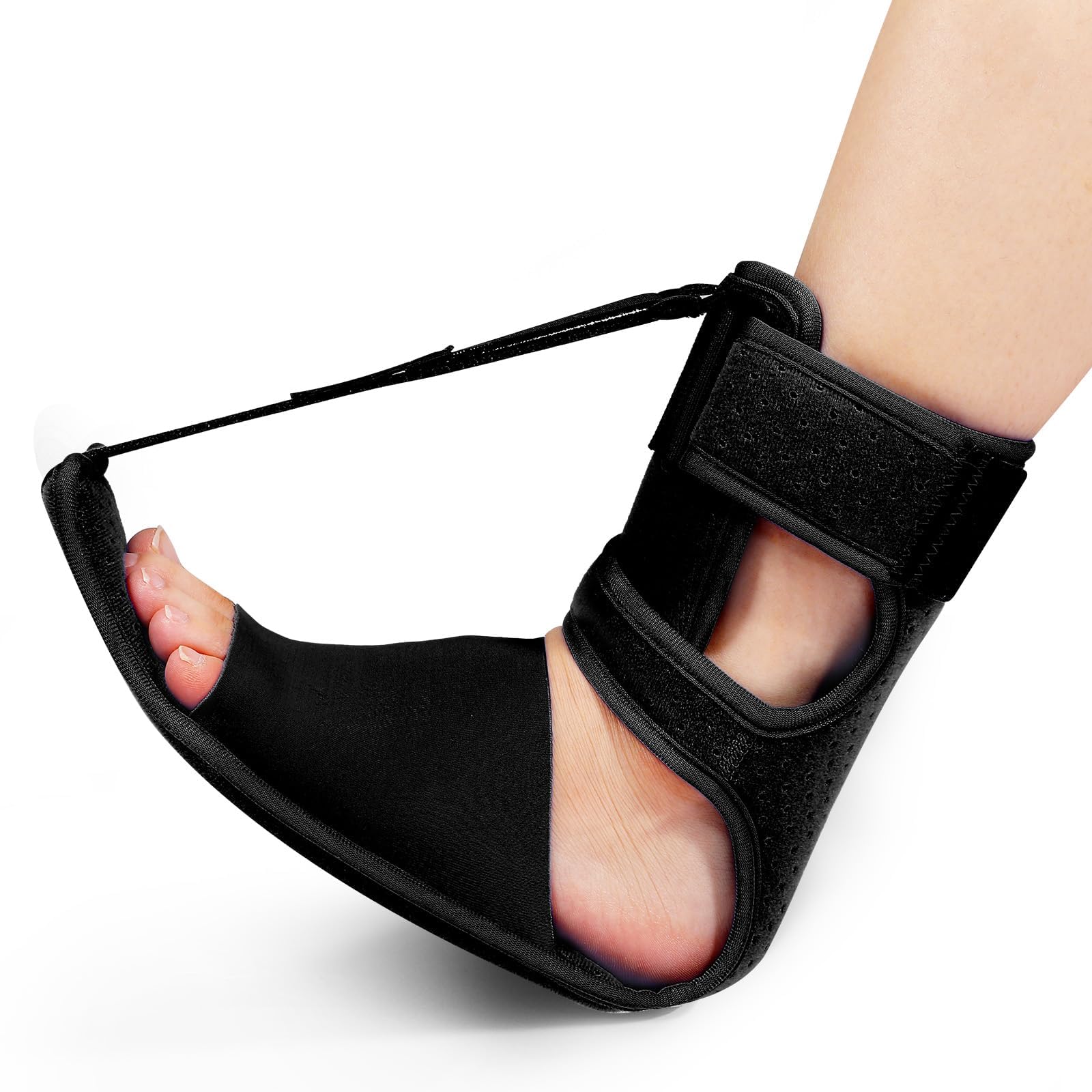 Photo 1 of KTSAY Upgrade Plantar Fasciitis Night Splint & Relief Brace with Adjustable Straps - Support for Achilles Tendonitis, Heel Spur Pain, Day & Night Use (1, Black)