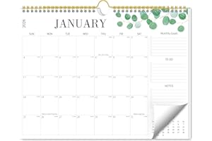 XIMDY Aesthetic Wall Calendar 2025-2026, 17 Monthly Horizontal Hanging Calendar with Julian Dates from August 2025 to December 2026, 14.5" x 11.5" Minimalist Modern & Simple Paper Wall Calendar for School, Home, Office