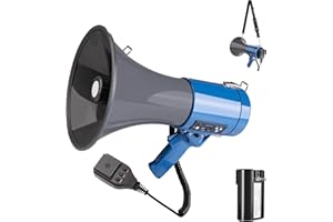 Loudmore 50 Watt Megaphone Bullhorn with Detachable Microphone, 240s Recording and Siren - Perfect for Indoor/Outdoor Sporting Events and Crowd Control