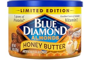 Blue Diamond Almonds, Snack Nut Flavored Honey Butter perfect for on-the-go and snacking, 6 Ounce Can
