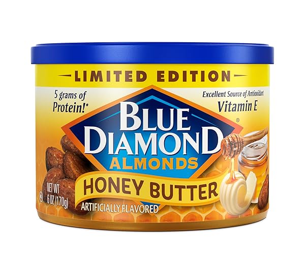 BLUE DIAMOND ALMONDS, SNACK NUT FLAVORED HONEY BUTTER...