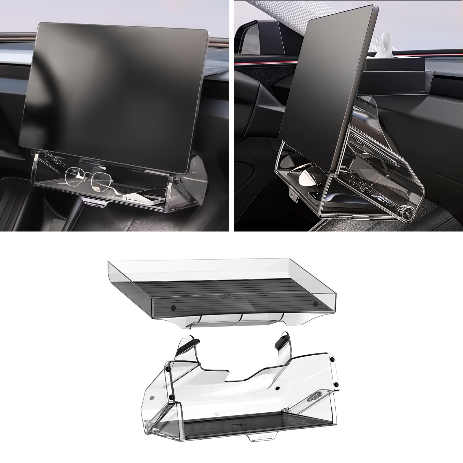 Photo 1 of YONZEE Under Screen Storage for Tesla Model Y Juniper & Model 3 Highland 2025-2024,Magnetic Hideable Center Console Organizer Tray,Easy Install