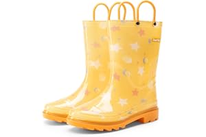 DREAM PAIRS Kids Rain Boots Cute Lightweight Waterproof with Pull-on Handles for Girls & Boys Toddler Little Kids Outdoor Pla
