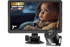 NEWHAIL 7" Baby Car Camera, FHD IR Night Vision Baby Car Mirror - IPS Display Rear Facing Monitor with 178° Wide Angle, Safe Driving for New Parents, Infants, Kids & Toddlers