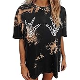 Avanova Women Graphic Letter Print Oversized T Shirt Short Sleeve Casual Summer Loose Fit Tee Top