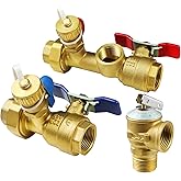 3/4 Inch IPS Isolator Tankless Water Heater Service Valve Kit with Pressure Relief Valve, Clean Brass, 3/4 Inch Service Insta
