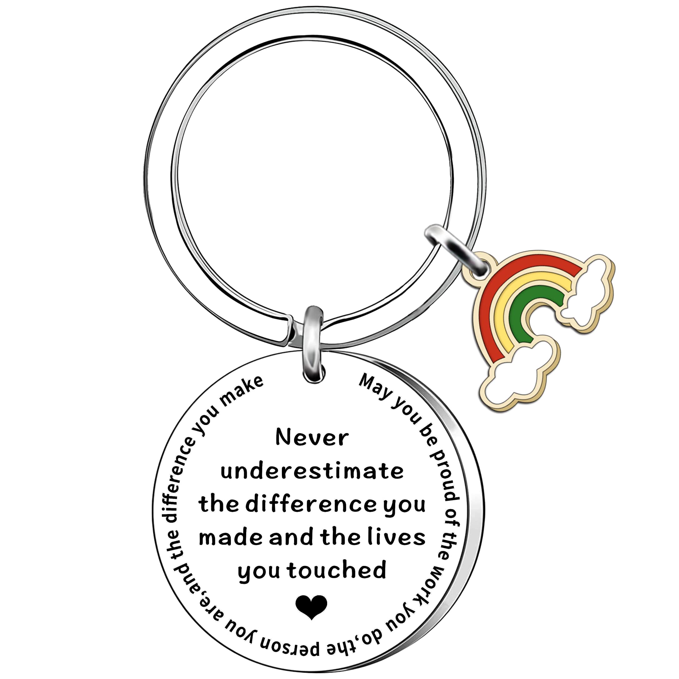 AMZQ Colleague Leaving Gifts Retirement Gifts for Women Thank You Gift Appreciation Gifts Keyring Keychain for Volunteer Social Worker Nurse Teacher Boss Colleagues Rainbow Gift