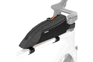 Qunature Bike Top Tube Bag Bicycle Front Frame Bag with Screw Fix & Strap Fix, MTB Road Bike Accessories Pouch，Black