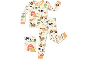 babee Reshinee Bamboo Viscose Toddler Pajamas Boys Girls Baby 12M-8Y Pjs Sets Kids 2pcs Long-Sleeve Snug fit Sleepwear
