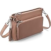 befen Anti Theft Genuine Leather Crossbody Bags for Women Handbags and Shoulder Basg with Built in Wallet RFID Leather Purse